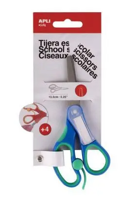 Tijera Escolar Nombre Azul 13,5Cm