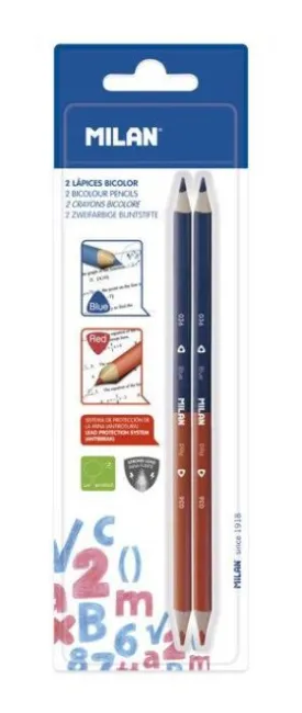 Blister 2 Lapices Bicolor Azul-Rojo