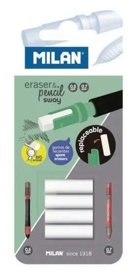 Blister 4 Gomas Recambio Portaminas