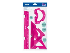 Estuche de Dibujo 4 Reglas Rosa