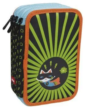 Plumier 3 Pisos Super Heroes Negro