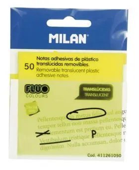 Bloc 50 Notas Transp. Amarillo 76X76Mm