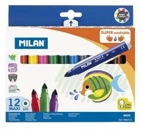 Caja 12 Rotuladores Maxi Superlavables