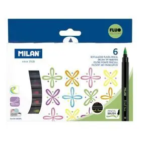 Caja 6 Rotuladores Punta Pincel Fluo