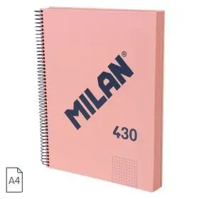 Cuaderno A4 Rosa 120H. Espiral Cuadricula