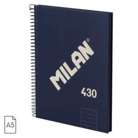 Cuaderno A5 Azul 80H. Espiral Liso 430