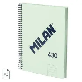 Cuaderno A5 Verde 80H. Espiral Liso 430