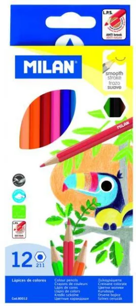 Estuche de 12 Lapices Colores Milan