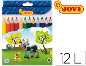 12 Pinturas Maxi Triangulares Lapices Jovi