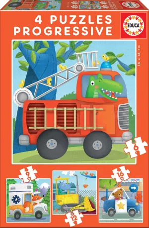 Progr. patrulla Rescate 6+9+12+ Educa Puzzles Piezas