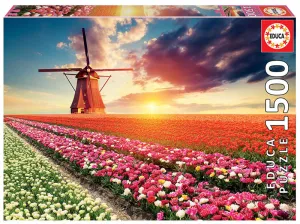 Puzzle 1500 Paisaje de Tulipanes Fs Educa