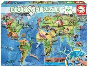 Puzzle 150 Mapamundi Dinosaurios Fs Educa