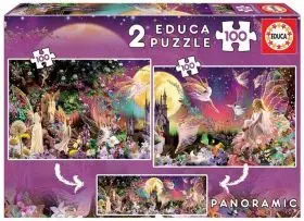 Puzzle 2X100 Fairy Triptych Fsc(R) Educa