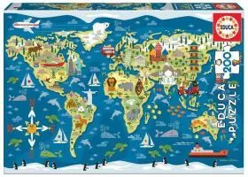 Puzzle 200 Mapamundi Sean Sims Fsc( Educa