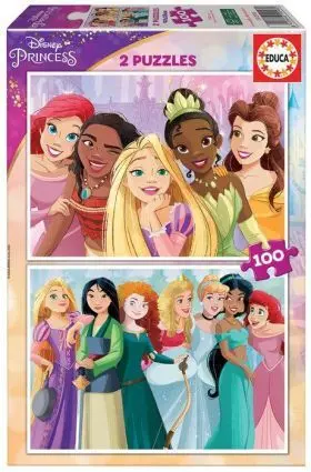 Puzzle 2X100 Disney Princess Fsc(R) Educa