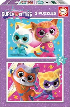 Puzzle 2X20 Super Kitties Fsc(R) Educa