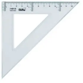 Escuadra de 20 cm. Cristal
