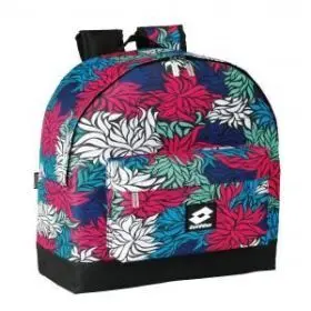 Mochila Flores Rosas Verdes y Azules Lotto