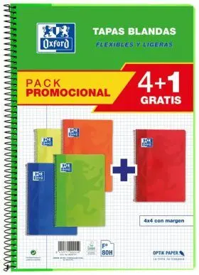 Pack 5 Cuadernos Tapa Blanda