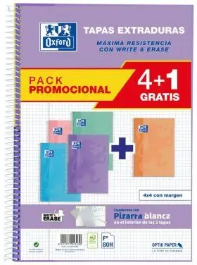 Pack 4+1 C Esp W&E Oxford Cla Folio 80H 4X4/M te