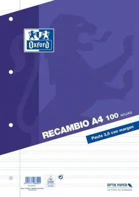 Recambio A4 Doble Pauta Oxford (Papeleria)