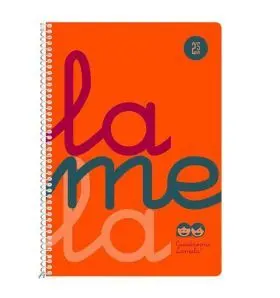 Cuaderno Espiral 4º/A5 2,5Mm Fluor Pp Naranja Lamela Libreta Cuarto