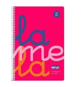 Cuaderno Espiral 4º/A5 2,5Mm Fluor Pp Rosa Lamela Libreta Cuarto