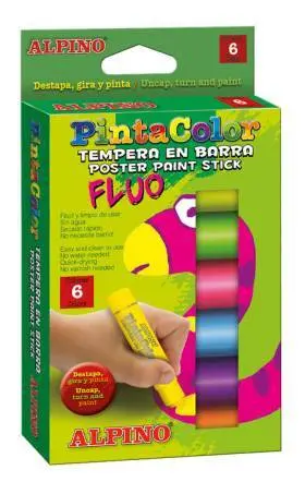 6 Témperas en Barra Pintacolor Fluo