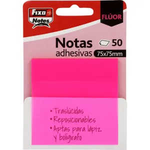 Pack 50 Notas Adh. 75X75Mm Fucsia Neon Grafoplas