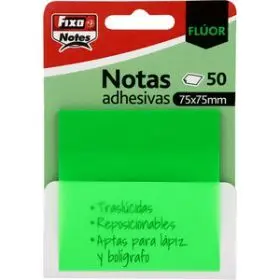 Pack 50 Notas Adh. 75X75Mm Verde Neon Grafoplas