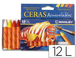 Ceras Acuarelables 12 Colores Manley - Masats