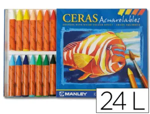Ceras Acuarelables 24 Colores Manley - Masats
