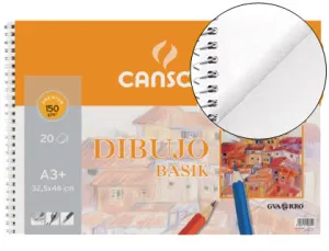 Block Dibujo A3+ Espiral Liso Basik Guarro 150 Grms Guarro - Canson