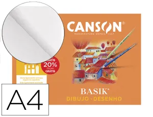 (10) Laminas A4 Dibujo Basik sin Recuadro 130 Gramos Guarro - Canson