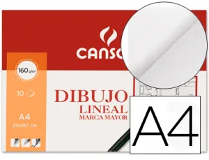 (10) Laminas A4 Dibujo Lineal Marca Mayor 160 G Guarro - Canson