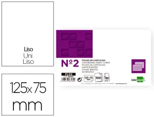 Ficha Lisa Nº 2 75X125 C. Sur - Liderpapel