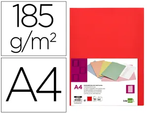 Pack (50) Subcarpeta Cartulina Liderpapel A4 Roja