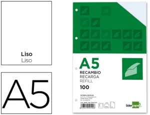 Recambio A5 Liso con Margen 100 Gramos