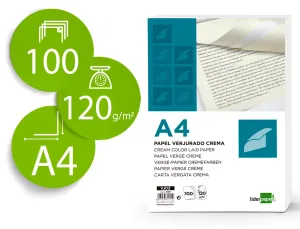 (100)Papel Verjurado A4 120Gr. Crema