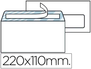 (500) Sobres 110 X 220 Americano Ventana Derecha