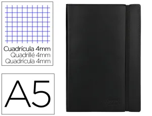 Cuaderno Encolado 4º con Gomilla Tapa Negro