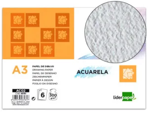 48181 Papel Acuarela A3 300 Gr. Pack 6