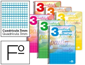 58586 3Mm Bloc Espiral Folio Pautaguia Tapa Extra Dura 80 H 80 G