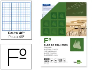 Bloc Examenes Liderpapel Folio 3Mm 40H. 60G. Rayado C. Sur - Liderpapel