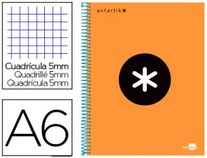 Cuaderno Espiral A6 Micro Antartik Naranja