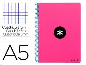 74696 Libreta A5 Cuadros Antartik Rosa