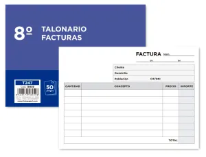 Talonario Facturas 8º Original y Copia