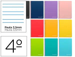 Cuaderno Espiral 3,5Mm Cuarto Witty Tapa Dura 80H 75Gr Pauta Ancha - Libreta