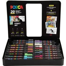 Maleta Uni Posca Metálica 20P Surt