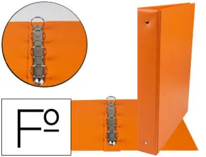 Carpeta Fº 4 Anillas Lomo Ancho Naranja